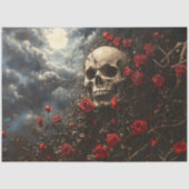 Skull and Crimson Rozen Decoupage Tissuepapier (Voorkant)