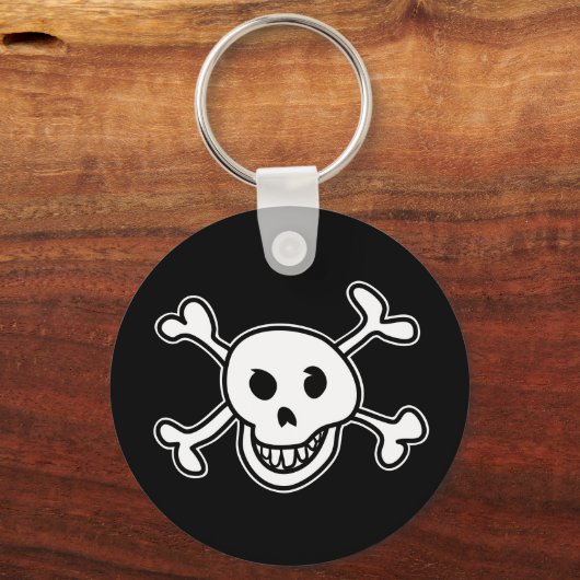 Skull and cross bones doodle custom keychain (Voorkant)
