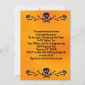 Skull and Cross Botten Halloween Party Kaart (Voorkant)