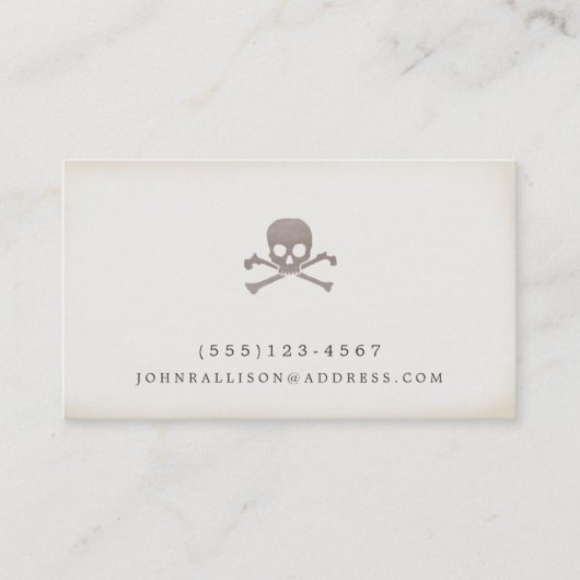 Skull and Cross Botten Novelty Calling Card Contactkaartje (Voorkant)