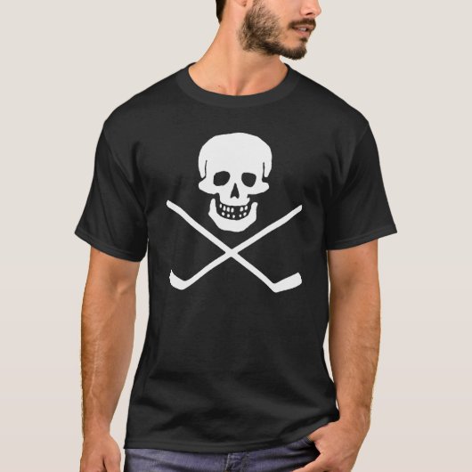 Skull and Cross Sticks Donker T-shirt (Voorkant)