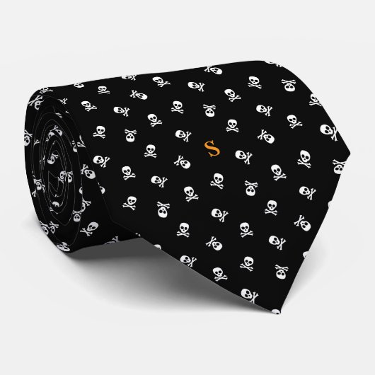 Skull and Crossbones beroemd gemaakt door Hallowee Stropdas (Opgerold)