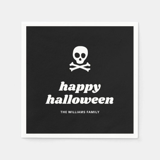 Skull and Crossbones: een vrolijk Halloween feest Servet (Voorkant)