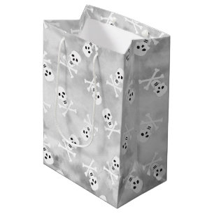 Skull and Crossbones Grijze geschenktas Medium Cadeauzakje