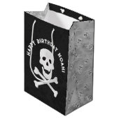 Skull and Crossbones Halloween Gift Bag Medium Cadeauzakje (Voorkant Gekanteld)