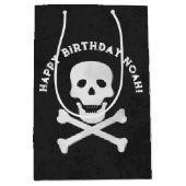 Skull and Crossbones Halloween Gift Bag Medium Cadeauzakje (Voorkant)