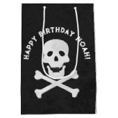 Skull and Crossbones Halloween Gift Bag Medium Cadeauzakje (Achterkant)