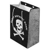 Skull and Crossbones Halloween Gift Bag Medium Cadeauzakje (Achterkant Gekanteld)