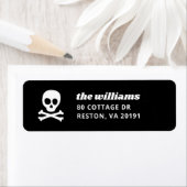Skull and Crossbones Halloween Retouradres Etiket (Insitu)