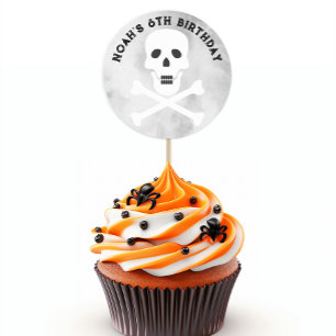 Skull and Crossbones Halloween Verjaardag Sticker