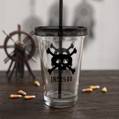 Skull and Crossbones Pirate Name Acryl Tumbler Acryl Drinkbeker