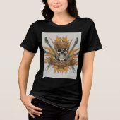Skull and Crossbones Rock Emblem T-shirt ontwerp (Voorkant)