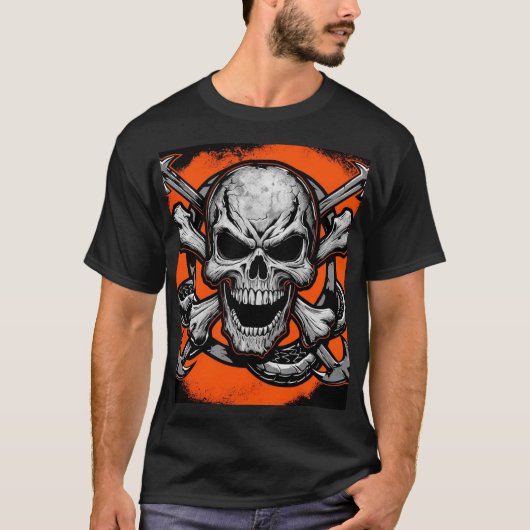 Skull and Crossbones: Rock-'n-roll-opstand T-shirt (Voorkant)