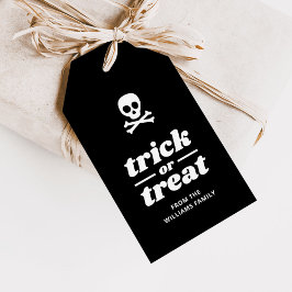 Skull and Crossbones Trick or treat Party Favoriet Cadeaulabel