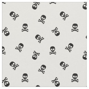 Skull and Crossbones Zwart-wit Stof