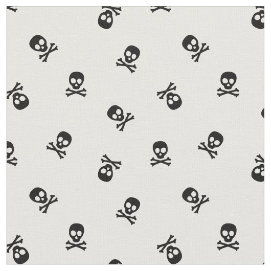 Skull and Crossbones Zwart-wit Stof (Close Up)