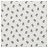 Skull and Crossbones Zwart-wit Stof (Swatch)