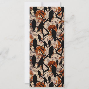 Skull and crow crew Halloween print Kaart