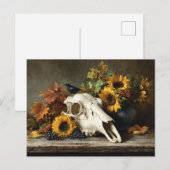 Skull and Crow Herfst Stilleven Briefkaart (Voorkant / Achterkant)