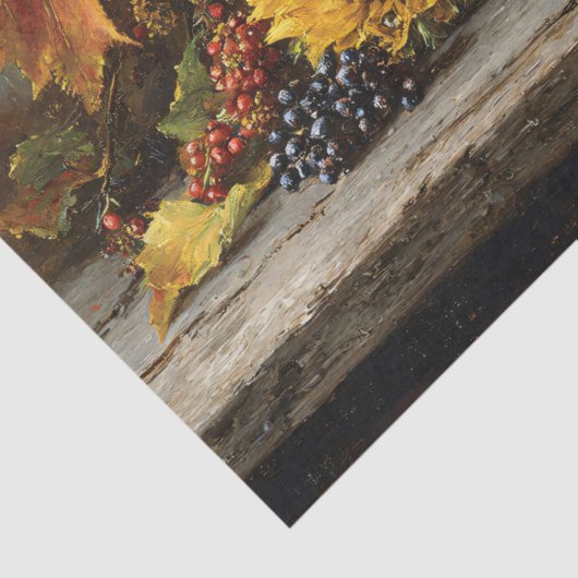 Skull and Crow Herfst Stilleven Decoupage Tissuepapier (Detail)