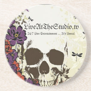 Skull and Flowers Coaster Zandsteen Onderzetter