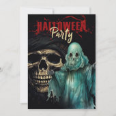 Skull and Ghost Mystic Halloween Party Uitnodiging (Voorkant)