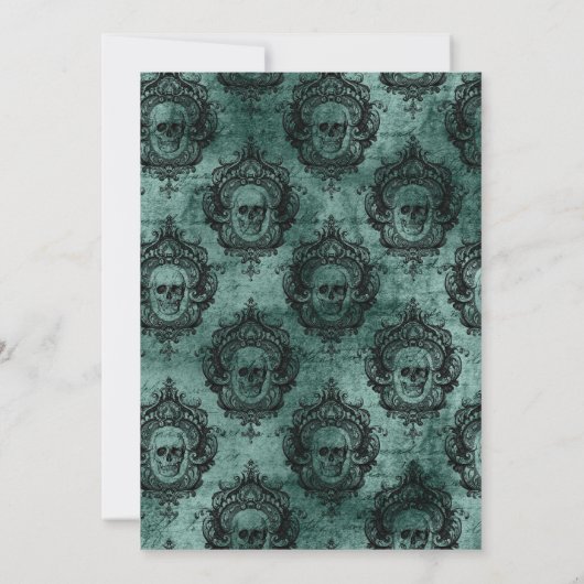 Skull and Lace Gothic Wedding Kaart (Achterkant)