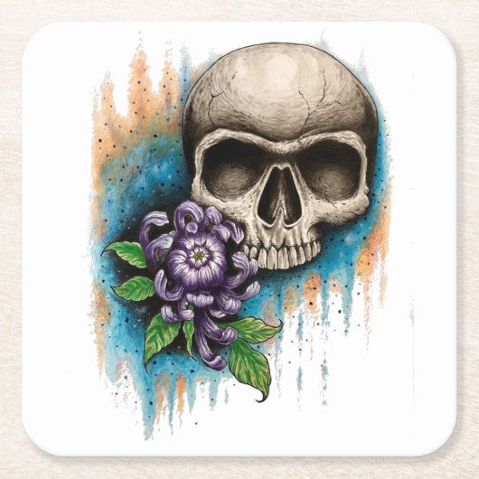 "Skull and Mum" Custom Designer Drink Coasters Kartonnen Onderzetters (Voorkant)