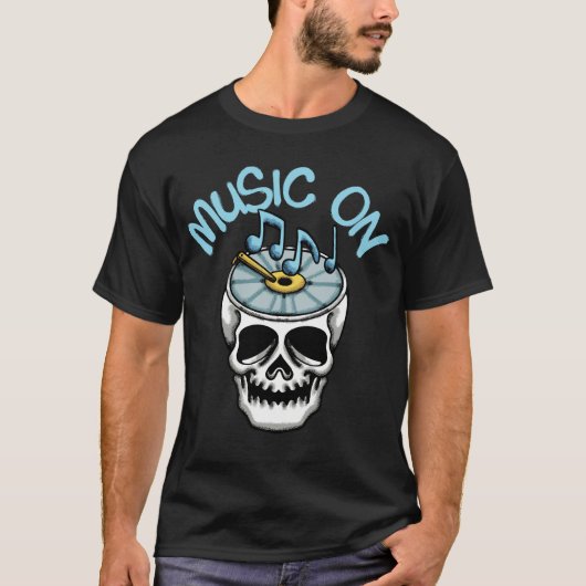 Skull and Music streetwear  T-shirt (Voorkant)