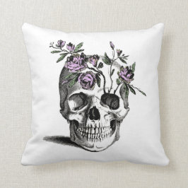 Skull and Pink Flower Kussen
