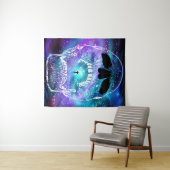 Skull and Planet Earth - Menselijke schedels Wandkleed (In Situ (horizontaal))