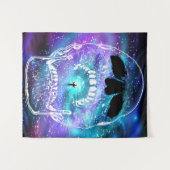 Skull and Planet Earth - Menselijke schedels Wandkleed (Voorkant (horizontaal))