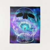 Skull and Planet Earth - Menselijke schedels Wandkleed (Voorkant)