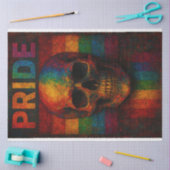 Skull and Pride Flag Fusion Decoupage Papier LGBTQ (Craft)