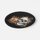 Skull and Pumpkin Art Papieren Bordje (Gekanteld)