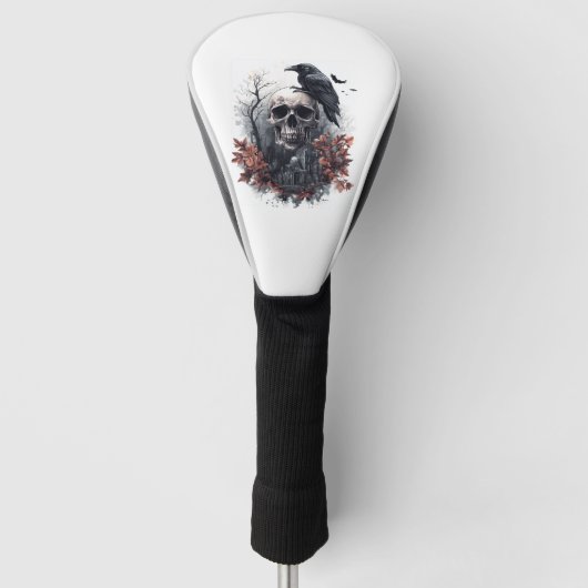 Skull and Raven Prophecy Golfheadcover (Voorkant)