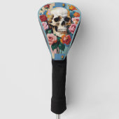 Skull and Roses Color Block Golfheadcover (Voorkant)