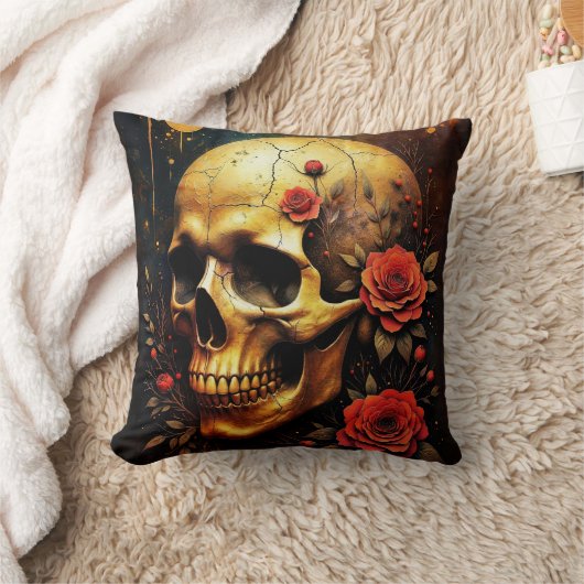 Skull and Roses Kussen (Deken)