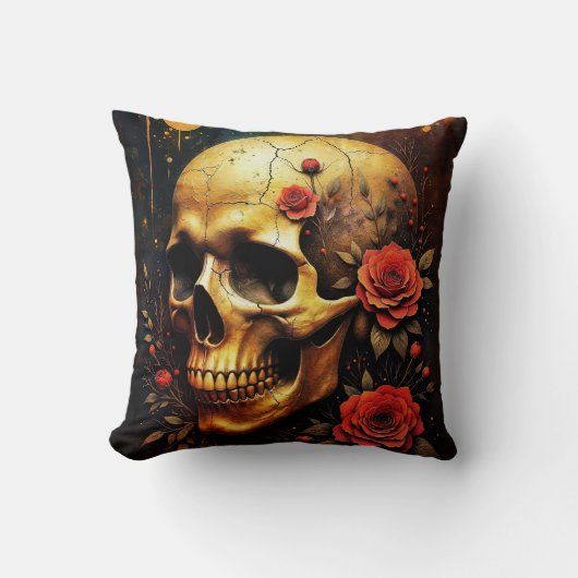 Skull and Roses Kussen (Voorkant)