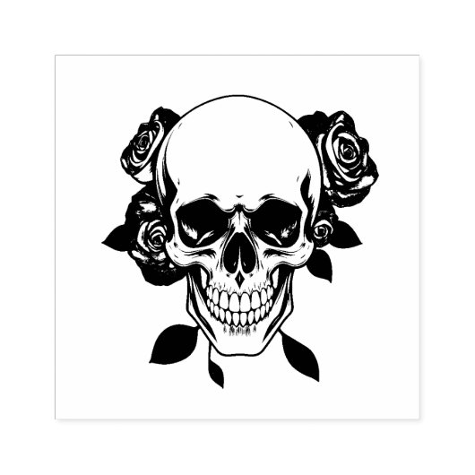 Skull and Roses Stamp Rubberstempel (Afrduk)