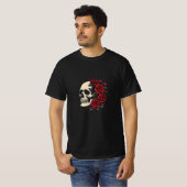 Skull and Rozen Shirt - Gotische kunst van leven e (Voorkant volledig)