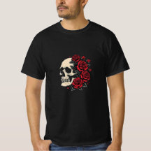 Skull and Rozen Shirt - Gotische kunst van leven e