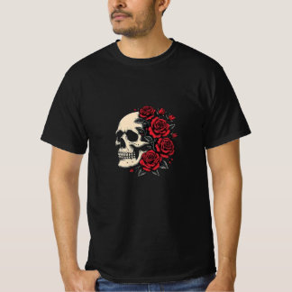 Skull and Rozen Shirt - Gotische kunst van leven e