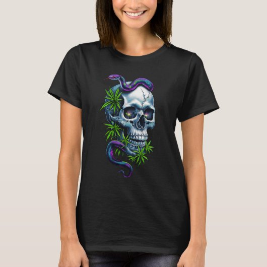 Skull and Snake Design Sticker T-shirt (Voorkant)