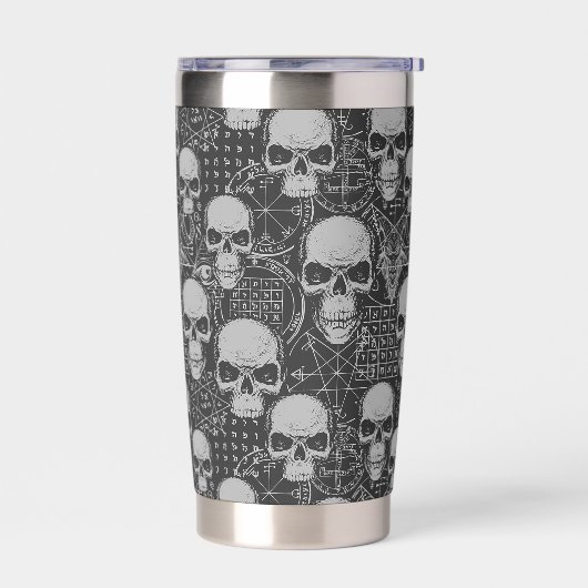 Skull and Symbol Gothic Design Geïsoleerde Drinkbeker (Links)