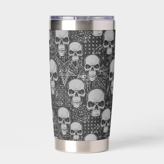 Skull and Symbol Gothic Design Geïsoleerde Drinkbeker (Achterkant)