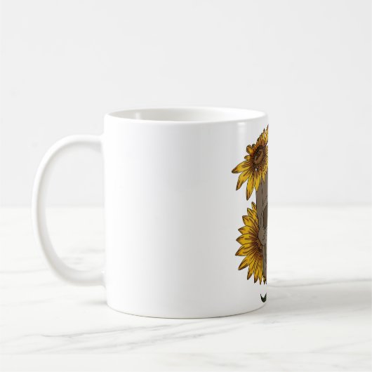 skull anf sunflowers Mug  Koffiemok (Links)
