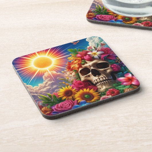 Skull Art Bier Onderzetter (Linkerzijde)