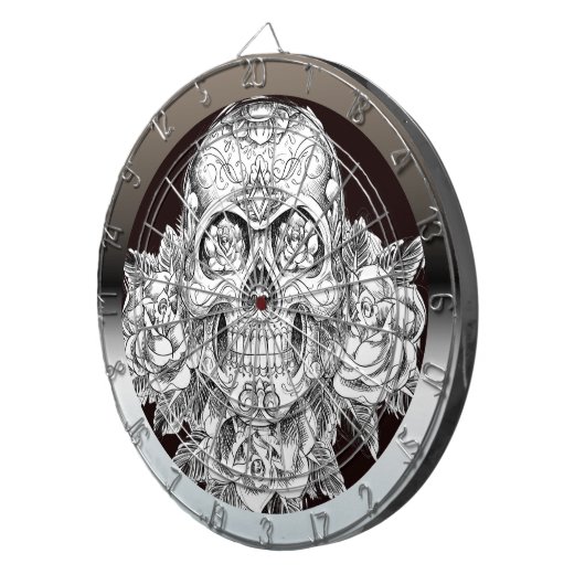 SKULL Art Dartboard Dartbord (Voorkant Rechts)