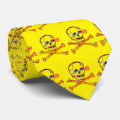 Skull Art Dia de los Muertos Calavera Yellow Stropdas (Opgerold)